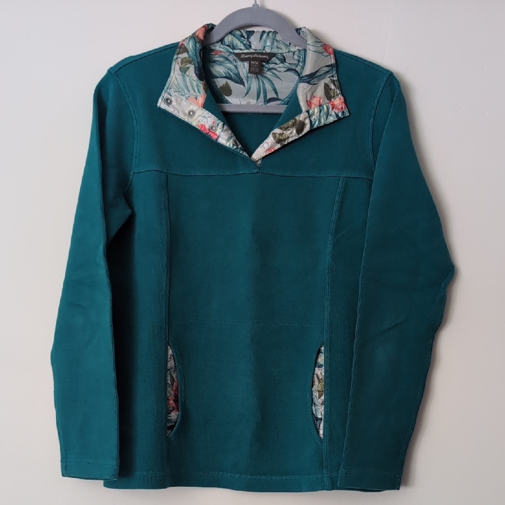 Tommy Bahama Womens Pullover Sweater In Dark Teal Size Medium